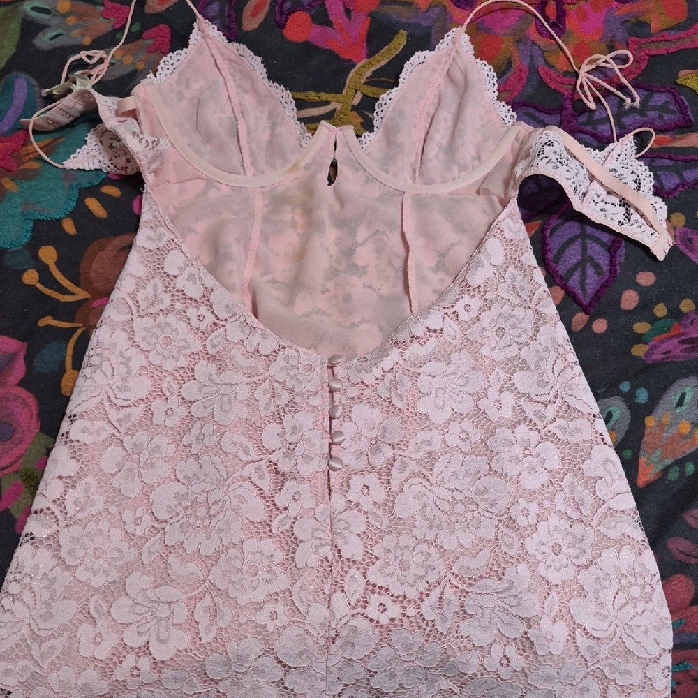 For Love & Lemons Pale Pink Lace Slip - Picture 8 of 11